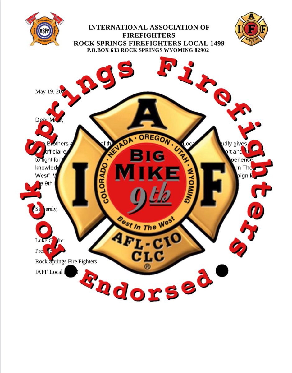 BigMike9th's tweet photo. Thank you Rock Springs Firefighters for your support! #EveryLocalCounts in #OurIAFF9th! #BestInTheWest #BigMike9th2021 https://t.co/KvfekbTEeV