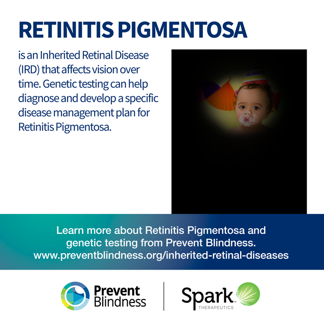 PBA_savingsight's tweet photo. Retinitis Pigmentosa (RP) is a group of related eye disorders caused by variations in 60 genes that affect the retina. 
#IRDGeneticTestingWeek More info about RP and other Inherited Retinal Diseases is at: https://t.co/kt2npqNyAr https://t.co/vp6qrQELL2