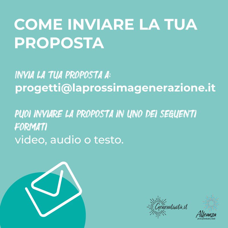 Happy2Network's tweet image. 📌 Suggeriamo questa bella iniziativa promossa da @Generativita.

#laprossimagenerazione nasce con l’obiettivo di raccogliere idee e progetti dalla “nuova generazione”. 
🌍🤝

𝗦𝗰𝗼𝗽𝗿𝗶 𝗶𝗹 𝗽𝗿𝗼𝗴𝗲𝘁𝘁𝗼:👇
bit.ly/2Tr9EOU