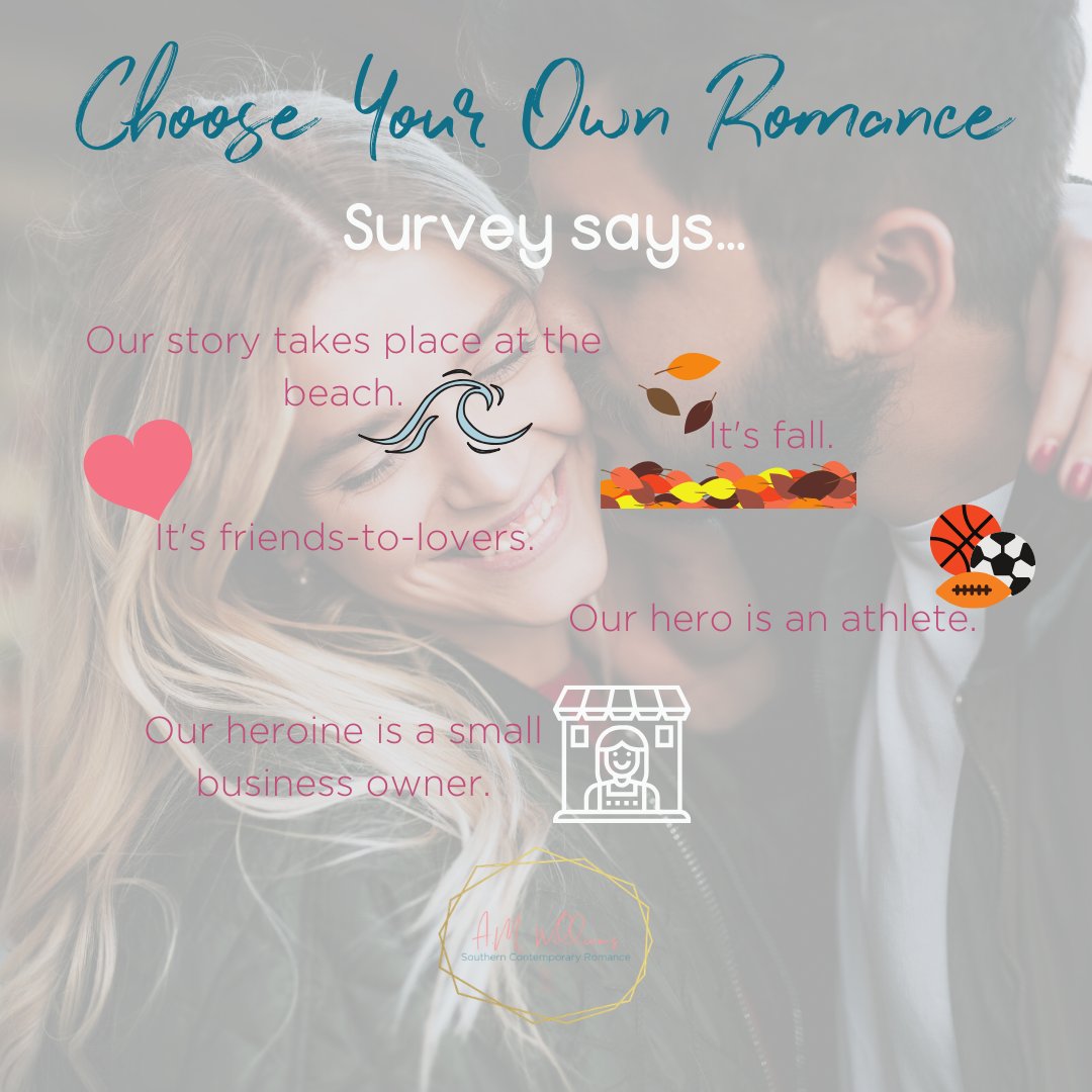 Survey results are in for the first part of my choose your own romance adventure! Sign up: landing.mailerlite.com/webforms/landi…
#romancewriter #chooseyourownromance #newsletter #chooseyourownadventure #romancebooks #reading #readingcommunity #romance #helpmechoose #joinme #newsletterexclusive