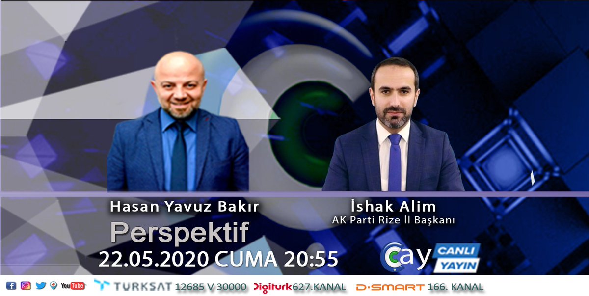 📣Ak Parti Rize İl Başkanı
 İshak Alim ( <a href="/ishakalim/">İshak ALİM</a> ) #Perspektif Programında Konuğumuz Olacak... 📺#Perspektif Bu Akşam 
<a href="/CaytvHaber/">Çay TV</a> ekranlarında...
🕠20:55
<a href="/akpartirize/">AK PARTİ RİZE</a> #Rize #Çay #Tarım #Pandemi #Korona