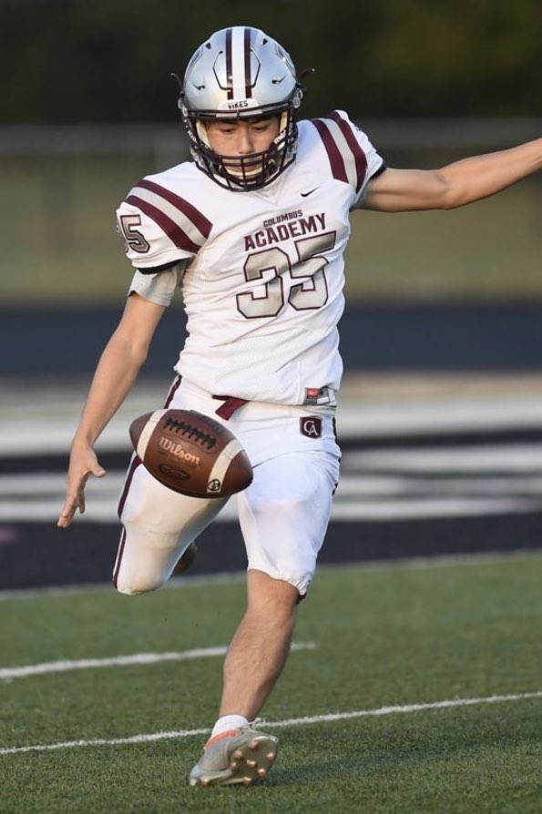 CACoachMiller's tweet photo. Thanks @sam_massick for all you’ve done for @CA__Football! You will be missed but we are so excited to see you compete for @PrincetonFTBL! Love you 35! #CAFBfamily #thestripesnevercomeoff https://t.co/VMXBhw5OPX