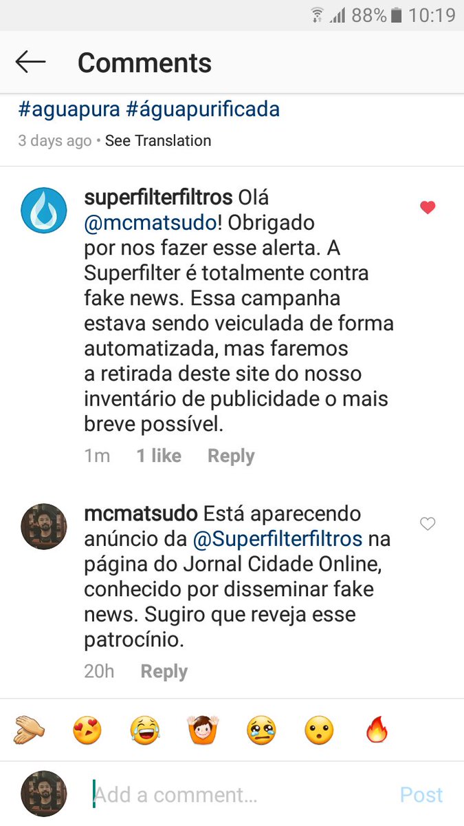 Prof Marcelo Matsudo (@mcmatsudo) on Twitter photo Obrigado Superfiltros pela resposta. instagram.com/superfilterfil…
<a href="/slpng_giants_pt/">Sleeping Giants Brasil</a>
#SleepingGiantsBrasil #SleepingGiants Obrigado Superfiltros pela resposta. instagram.com/superfilterfil…
<a href="/slpng_giants_pt/">Sleeping Giants Brasil</a>
#SleepingGiantsBrasil #SleepingGiants