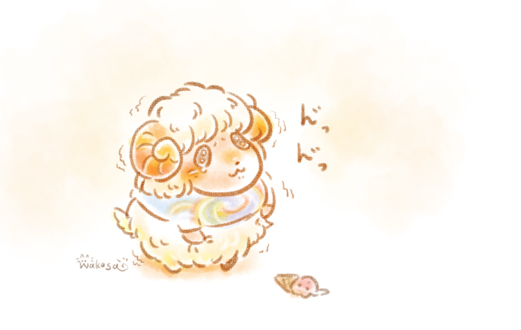 アイスクリームを落としたちゃちゃまる 犬のわかさ もふカルデアのイラスト