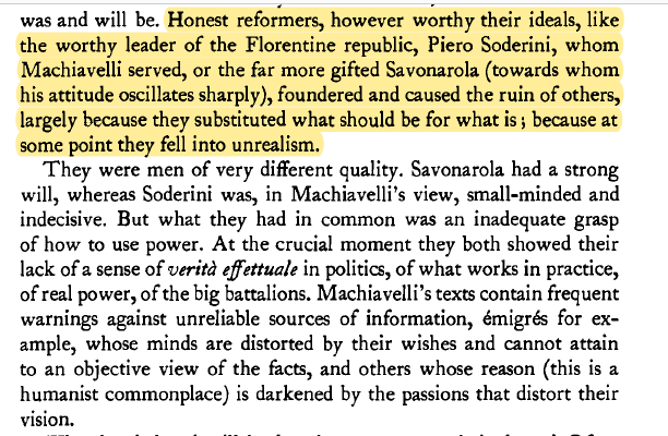 "Honest reformers, however worthy their ideals, foundered and caused the ruin of others, largely because they substituted what should be for what is; because at some point they fell into unrealism."