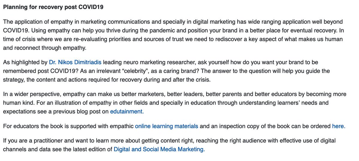 How do you want your brand to be remembered post COVID19? 

bit.ly/3ecK4Vs

via <a href="/tinajudic/">Tina Judic</a> <a href="/Found_Online/">Found</a> and Ana Cruz @Routledge_Econ #passion4digital #COVID19 #marketing #marketingforthenow