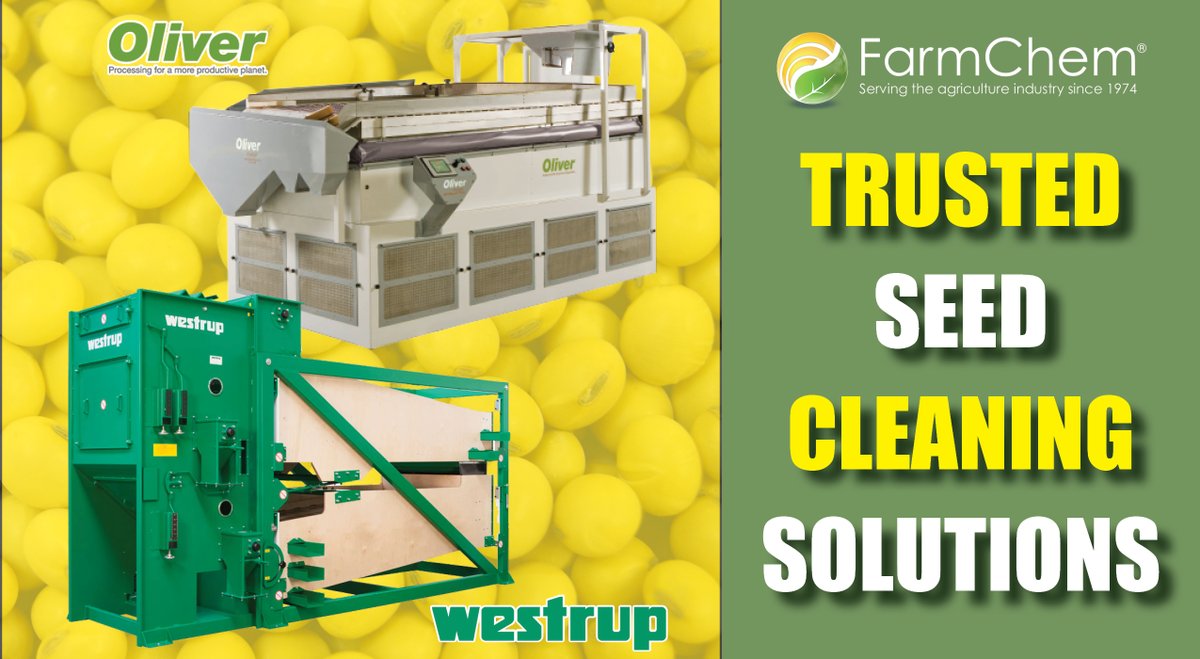 FarmChemCorp's tweet image. FarmChem now offers Oliver and Westrup branded seed cleaning equipment in the US and Canada. Call your local FarmChem seed rep for more information.