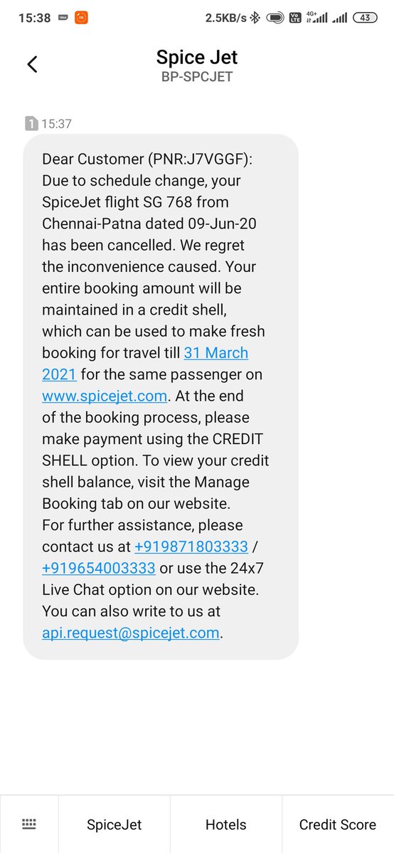 <a href="/flyspicejet/">SpiceJet</a> Hello My name is Md ALI and i am student studying in Chennai.Yesterday i book  direct flight ticket from Chennai to Patna but today without any further information my ticket is cancelled without any proper reason and i am very frustrated and money is also not refund