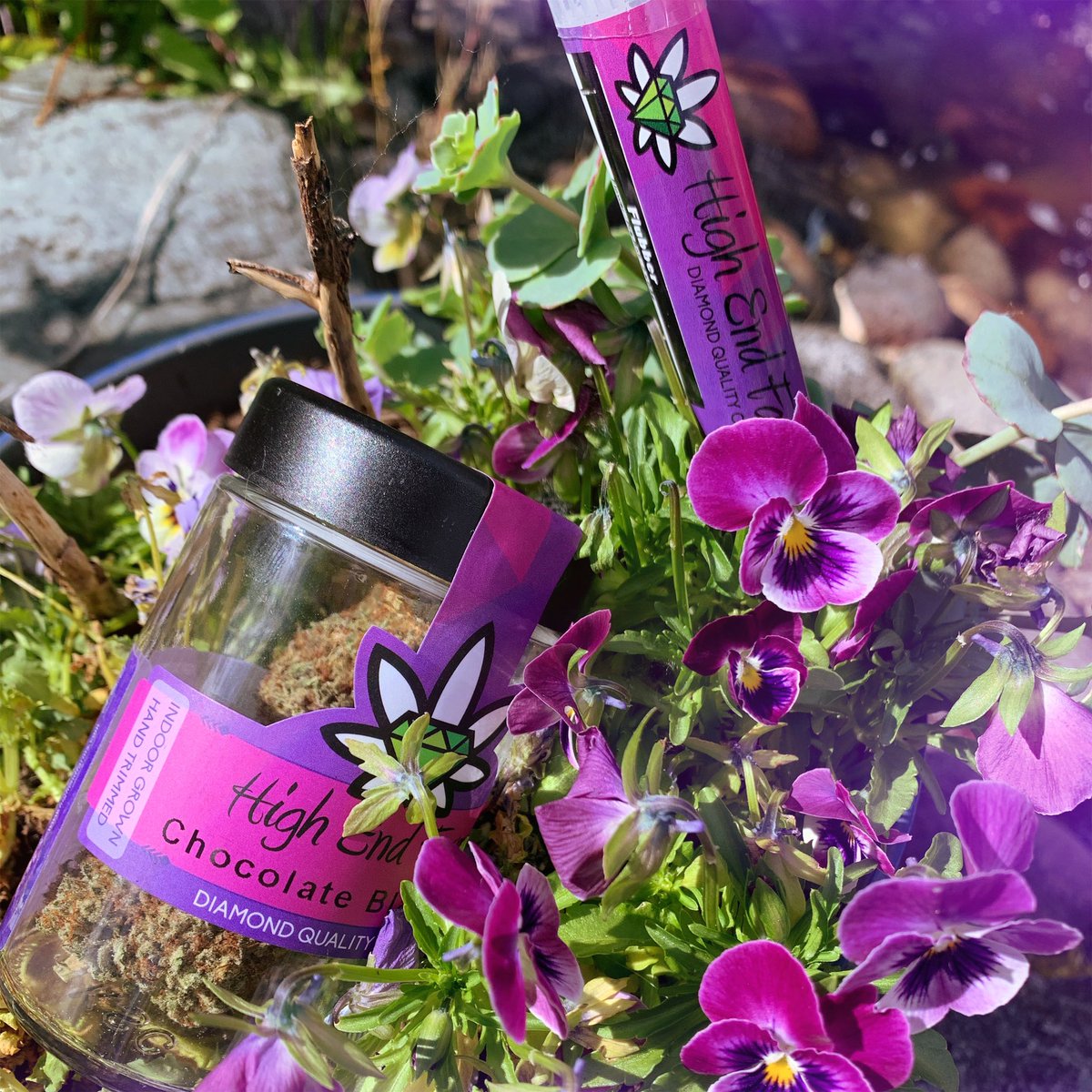 Chocolate Blackberry flower and Flubber joints by High End Farms 😍 Available in store today for 20% off. No sales online. 21+ only. I502 Rec. and Med. shop on Highway 542. Come check us out! 💚