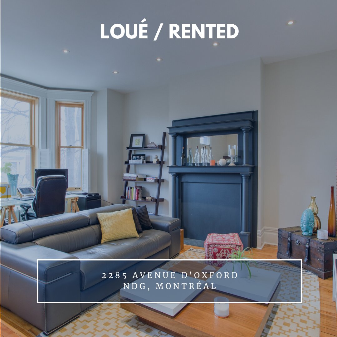 duquesimms's tweet photo. | RENTED! | In only a week we found the perfect tenants for this lovely upper duplex on a lovely #NDG street. Walking distance to the metro, the park, the best pizza, great coffee, best burgers, awesome schools and in one of the best communities of the city.⁠
#duquesimms #mtl https://t.co/buMoEueKVK