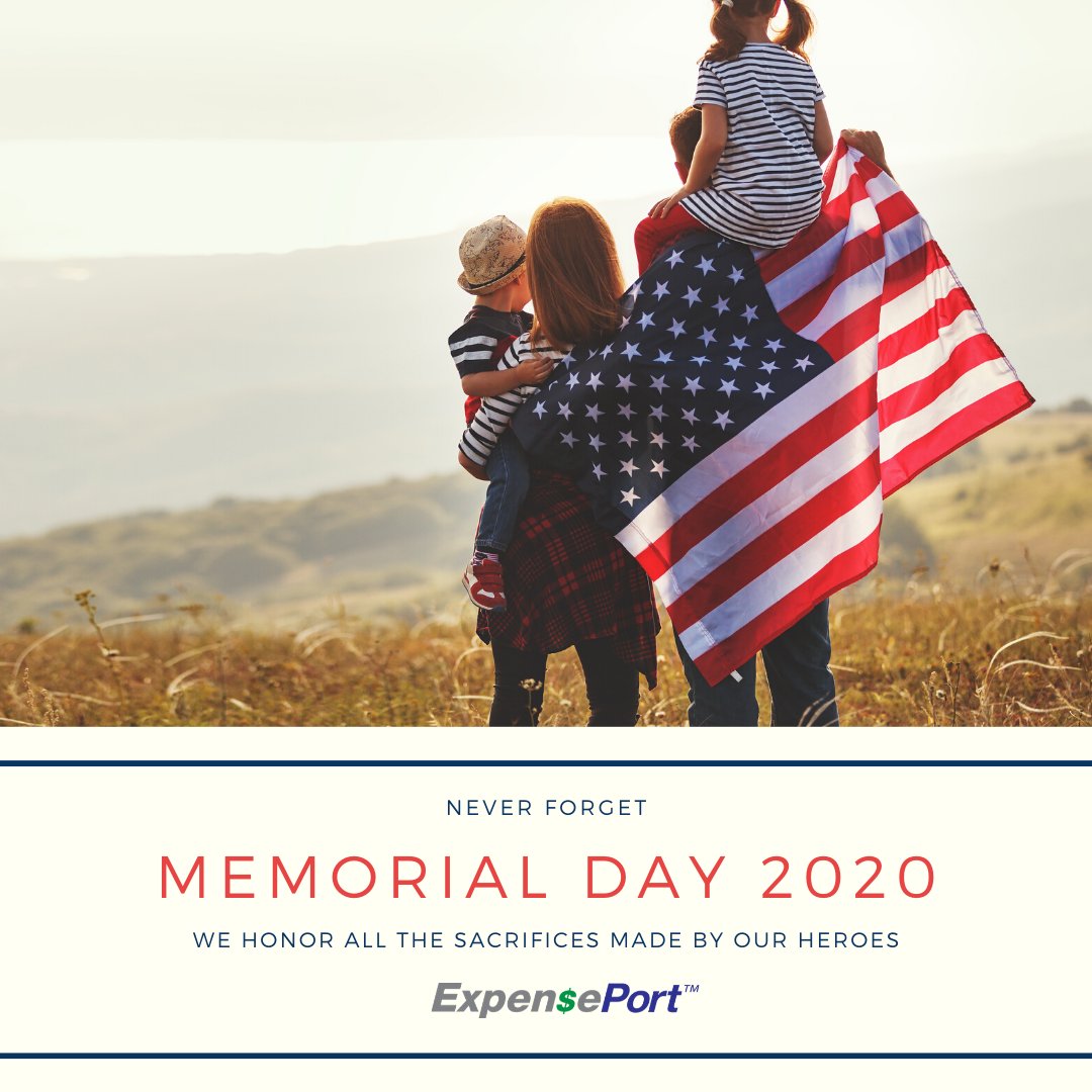 ExpensePort's tweet photo. Happy Memorial Day Weekend! We remember the men &amp; women who have given their lives in service to our country. https://t.co/vu4g7Uaqda