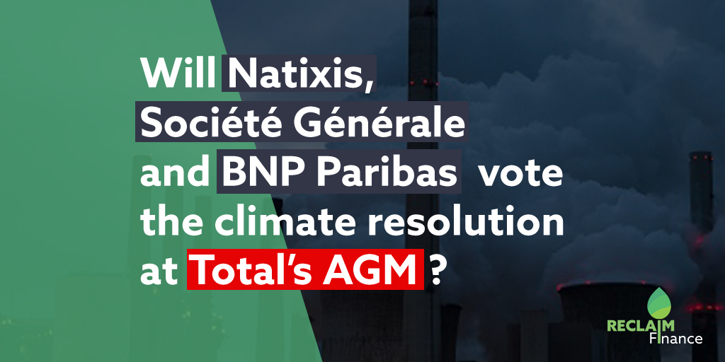 ReclaimFinance's tweet image. 11 shareholders filed a #climateResolution asking #Total to decarbonize its activities.
 
Because the #climate measures announced by #Total are very insufficient. Vote will occur on 29/05 during General assembly.
 
What will other shareholders vote? 
 
reclaimfinance.org/site/en/time-t…
