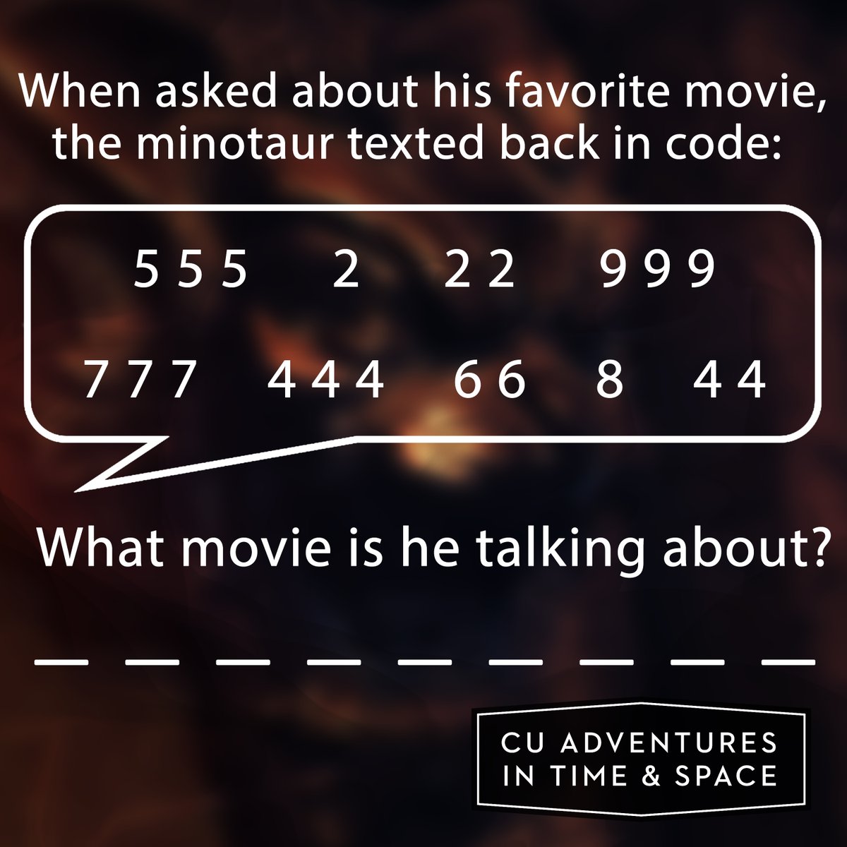 cu_adventures's tweet photo. We're wrapping up this week's puzzles with one that might require some out of the box thinking!
#puzzle20 #TimeInYourSpace #puzzleoftheday https://t.co/tuZYQfKBuz