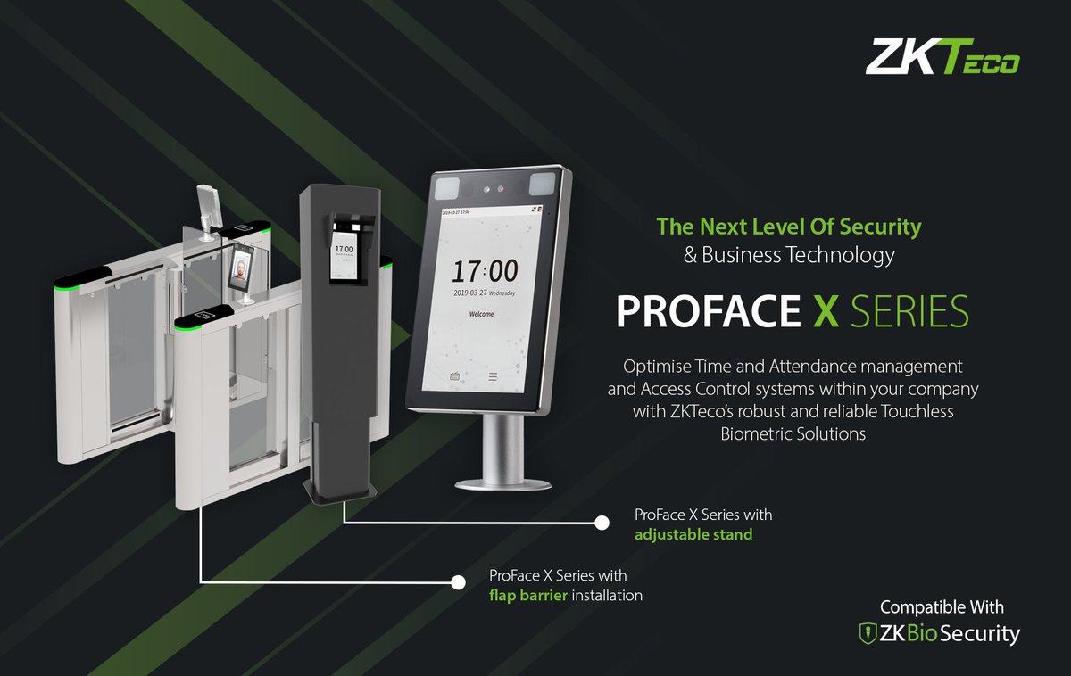 ZKTecoSA's tweet photo. Reliable, accurate and hygienic that's what ZKTeco Touchless #biometric systems are. 
#ProFaceX has been designed to provide #touchless #facialrecognition in environments where traditional verification can be challenging. 

Get to know more: https://t.co/DIyzPOjZUo https://t.co/zbOq60c53j