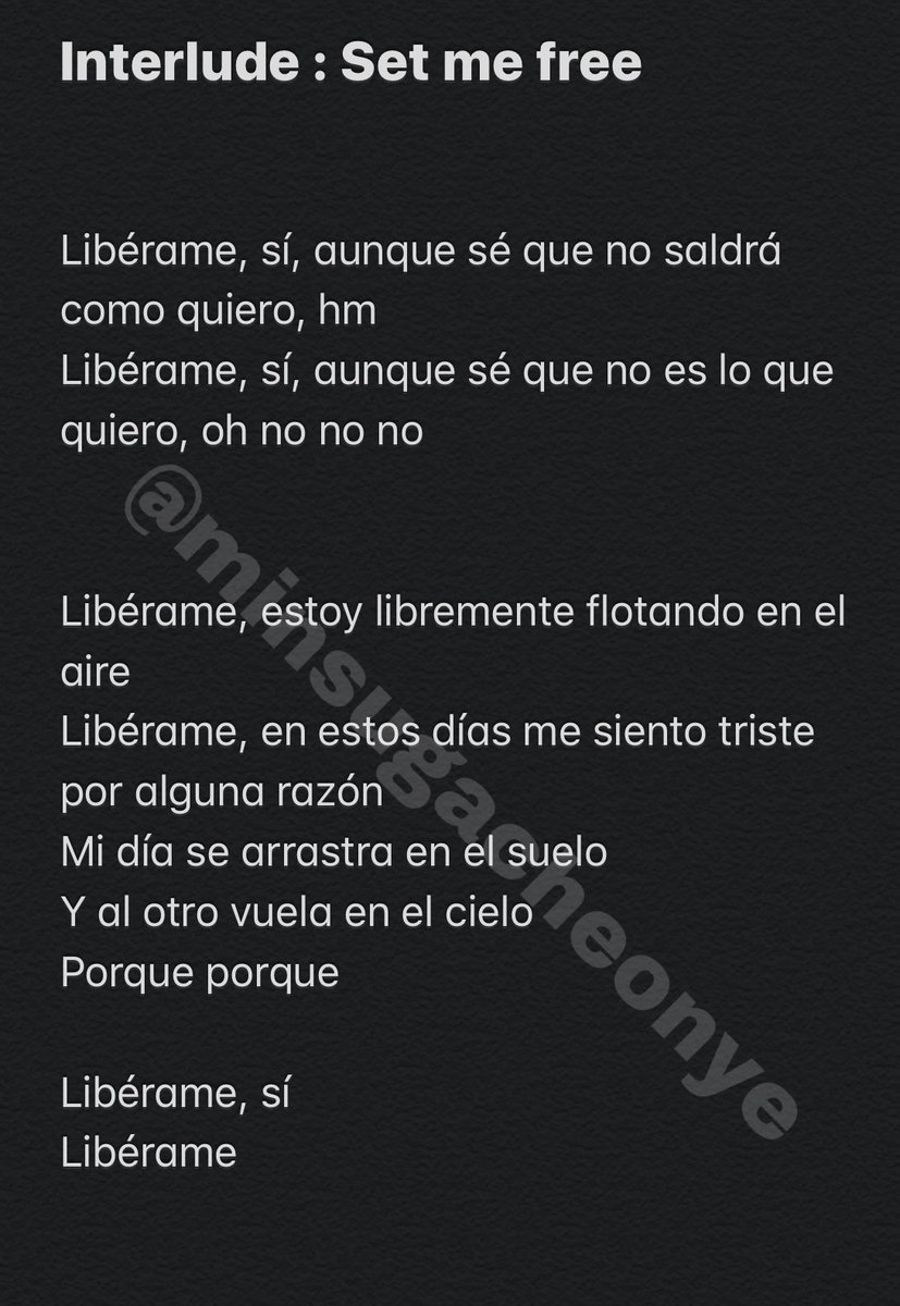 minsugacheonye's tweet photo. Interlude: Set me free - Agust D
 
• Traducida al español •

#AGUSTD2
#DAECHWITAOUTNOW
@BTS_twt https://t.co/X0PU4nsHqZ