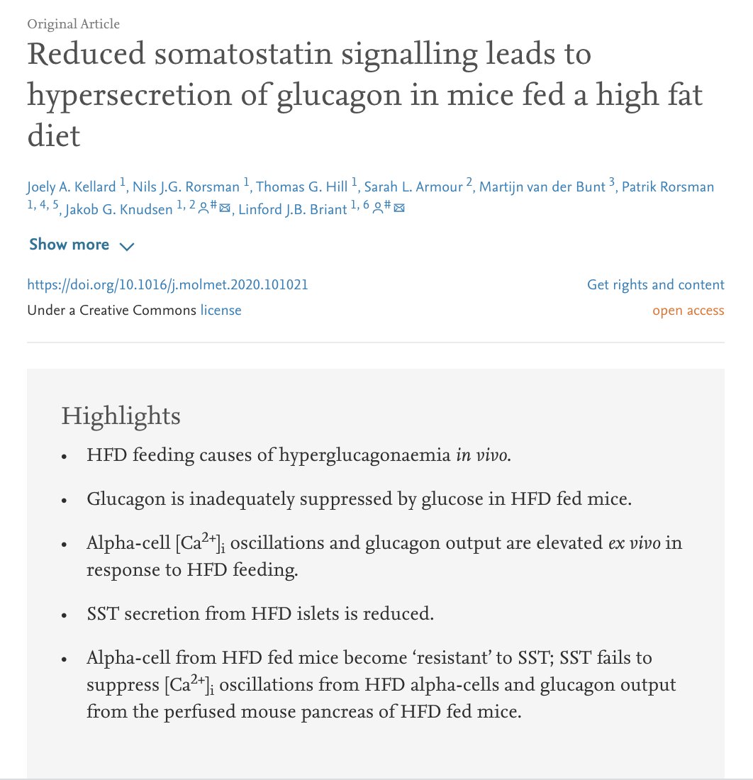 MolMetab's tweet photo. Reduced #deltacell function, combined with intrinsic changes in #alphacell sensitivity to #somatostatin, accounts for the #hyperglucagonemia in mice fed #HFD
https://t.co/2nxkpa5fr9
#glucagon #islet #diabetes #calcium #paracrine https://t.co/jE8xtPKDLn
