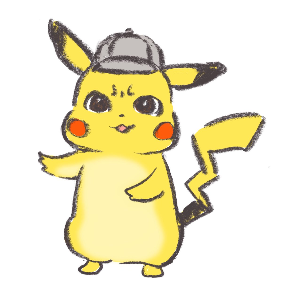 pikachu hat pokemon (creature) no humans grey headwear solo clothed pokemon white background  illustration images