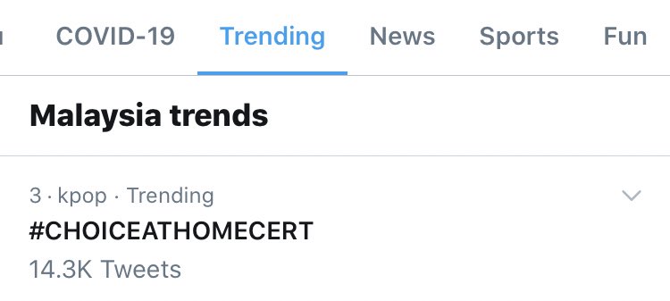  #CHOICEATHOMECERT is currently trending #3 in Malaysia!