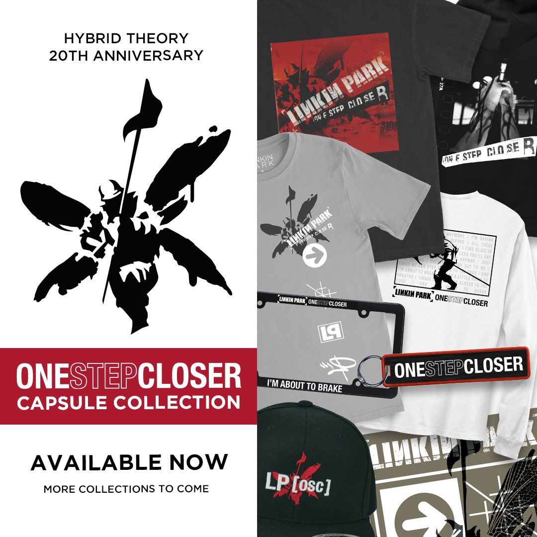 Linkin Park In Celebration Of Hybrid Theory S th Anniversary We Will Be Commemorating The Album S Iconic Singles With Capsule Collection Releases Throughout The Year First Up One Step Closer Gt