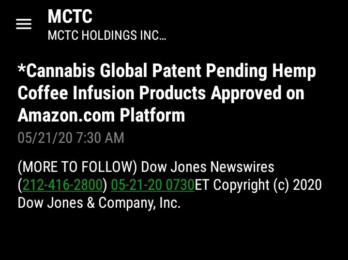 i dont even buy #stocks but this is looking promising $mctc #Pennystocks