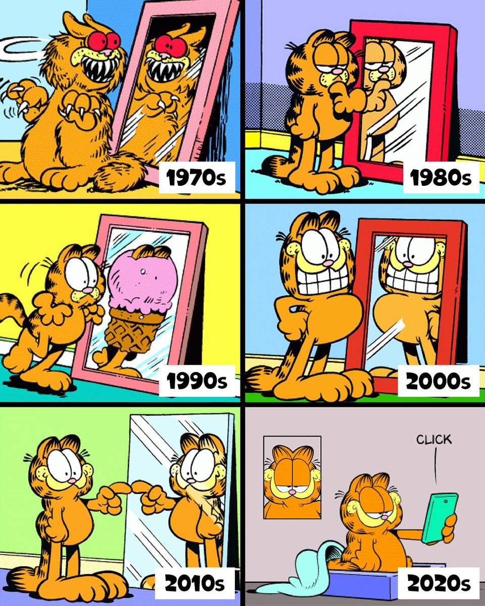 Garfield's tweet photo. pick your favorite decade https://t.co/KDpdxJixWM