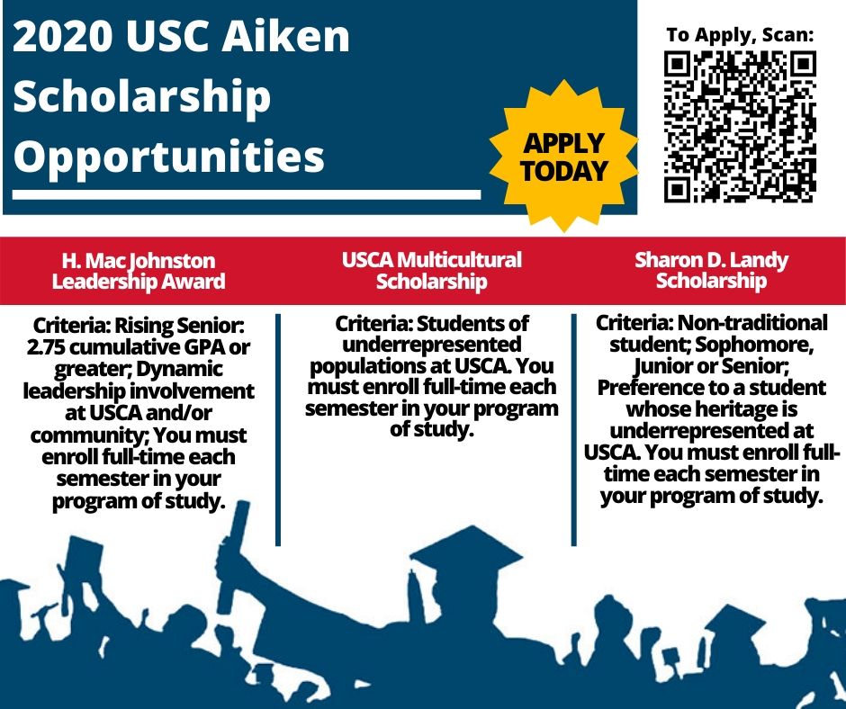 Are you a student at <a href="/USCAiken/">USC Aiken</a>?  Scholarship opportunities below!

forms.office.com/Pages/Response…