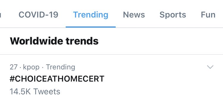 Byeongkwan wasn’t wrong when he called us Worldwide Choice.  #CHOICEATHOMECERT is currently trending #27 Worldwide. 