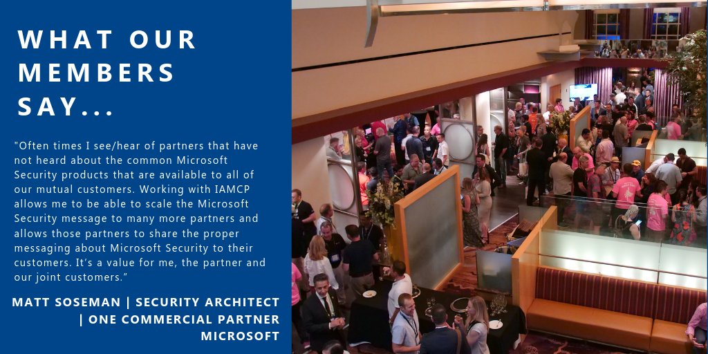 IAMCPorg's tweet photo. Not only do our members see lots of benefits from the #IAMCP, but so do #Microsoft.
Matt Soseman Microsoft shares the value for Microsoft Partners of becoming an IAMCP member in this testimonial. 
Start the journey! https://t.co/oFjROf6wJ8
#MSPartner @MSPartner https://t.co/BvB6Y0zjNQ