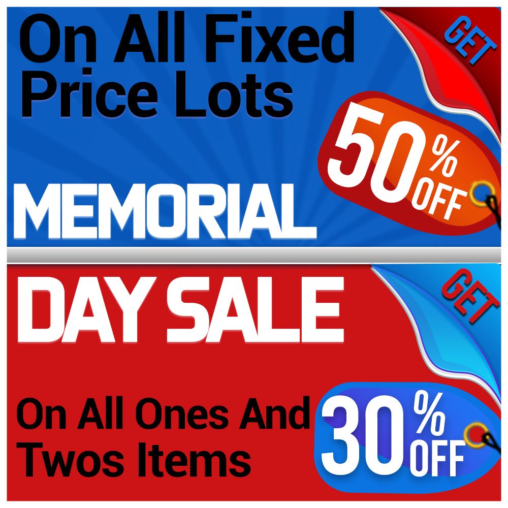 888lots's tweet photo. Memorial Day Sale!
Fixed Price Lots - 50% OFF https://t.co/238vmdfW0F
All Ones And Twos Items - 30% OFF https://t.co/pN7ooVTRPR
Now is the time to Shop! https://t.co/UNVxobr1mT