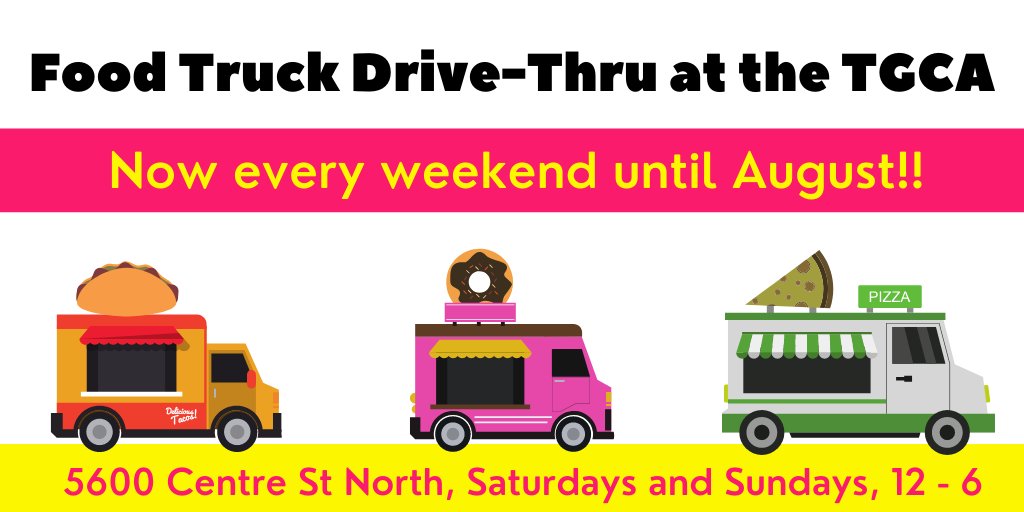 🤩Exciting (and delicious) news!! The food truck drive-thru in our North parking lot is every weekend now! Visit our website each week to see which trucks will be there.
AND walk ups are now allowed! 🚶‍♀️🍩🚚
tgcacalgary.com/food-truck-dri… #yyc #foodtrucks