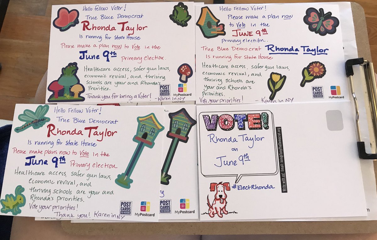 #ElectRhonda a quick 5 this morning #PostcardsToVoters ⁦@tonythedemocrat⁩