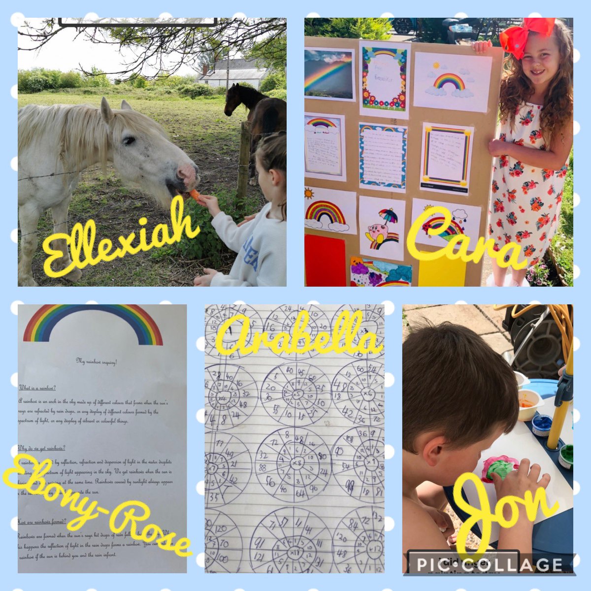 McclymontMiss's tweet photo. Week 5 - Home learning this week has been super 🌟Another week of brilliant effort put in by the children with some fantastic work being uploaded to seesaw. Now for a well deserved half term rest and recharge 🌈😊 #homelearning #StayHomeStaySafe https://t.co/EvC9jS3Kut