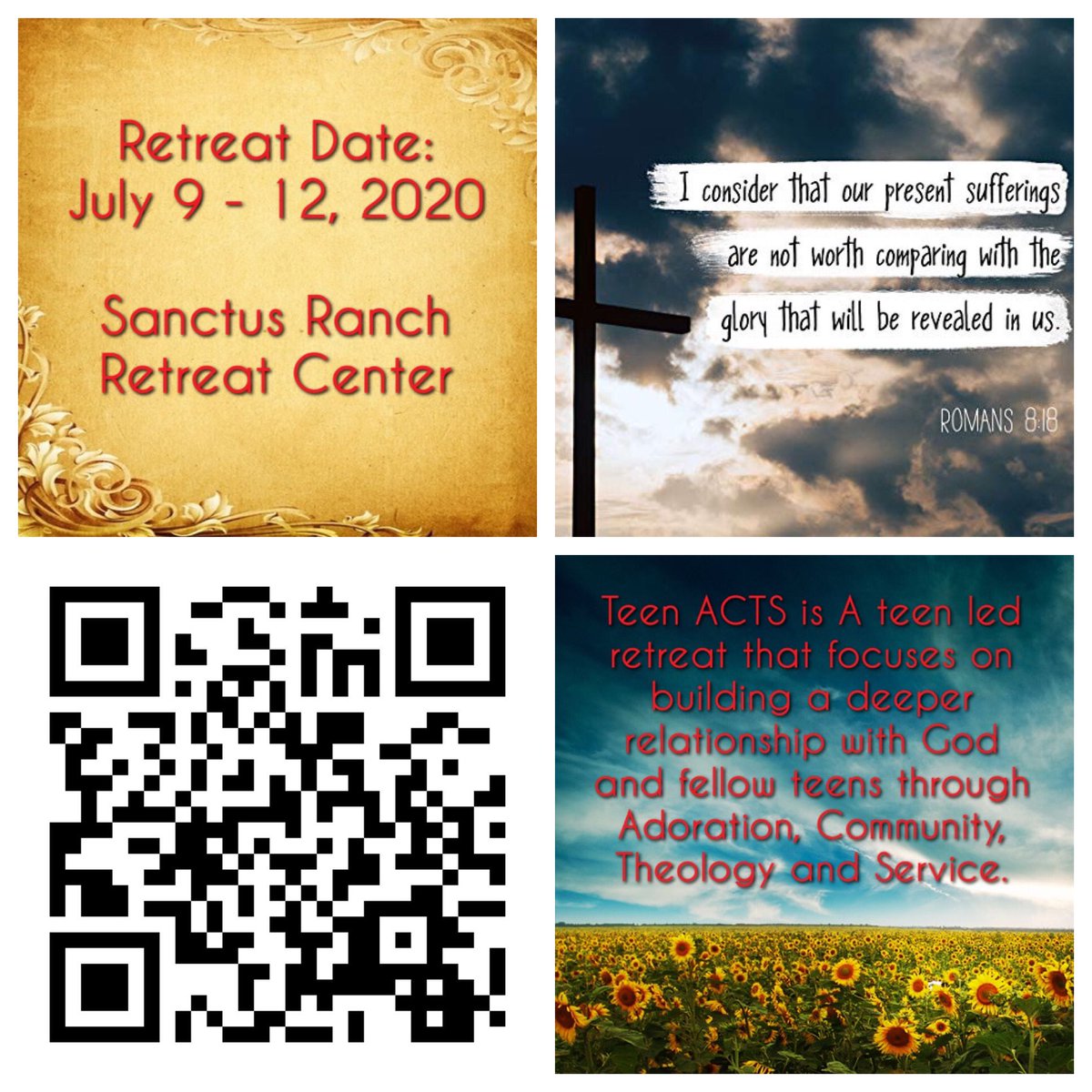 Come join us on HolySpirit Teen ACTS this year!! We will be practicing safe social distancing while also helping others grow in Christ. It’s for all incoming highschool freshmen through seniors. DM me for more info.