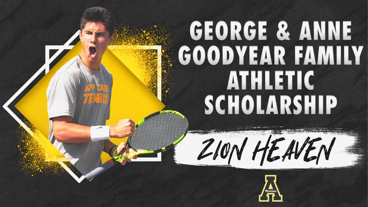 appstatesports's tweet photo. Today is our final day of awards 🏆 Up first is the recipient of the Goodyear Family Athletic Scholarship, awarded to a rising junior who demonstrates strength of character in all that he or she does.

The winner is... @AppMTennis' Zion Heaven  👏

#BlackAndGoldenGlobes | #GoApp https://t.co/i14P97HmDM