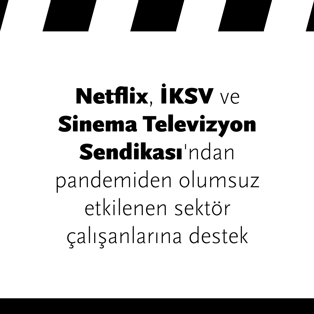 iksv_istanbul's tweet photo. .@netflixturkiye, İKSV ve Sinema Televizyon Sendikası, COVID-19 pandemisinden olumsuz etkilenen sinema televizyon sektörü çalışanlarına yönelik 4 milyon TL değerinde destek projesi başlatıyor.

Başvuru koşulları ve ayrıntılı bilgi için: https://t.co/q4WjXTZTpY https://t.co/oO0BANSl3k