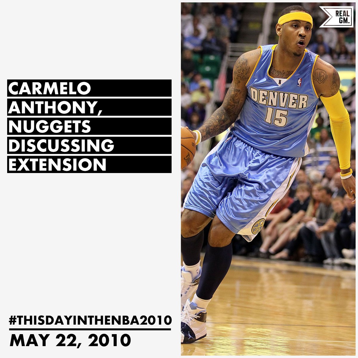  #ThisDayInTheNBA2010May 22, 2010Carmelo Anthony, Nuggets Discussing Extension https://basketball.realgm.com/wiretap/204059/Carmelo-Anthony-Nuggets-Discussing-Extension