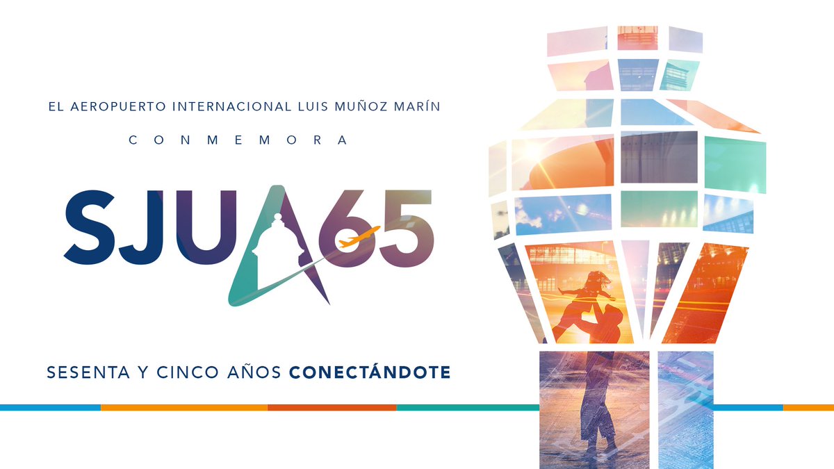 AeropuertoSJU's tweet photo. Hoy cumplimos 65 años como la puerta de Puerto Rico al mundo. En esta ocasión, conmemoramos la fecha en medio de una nueva realidad, confiados en que saldremos fortalecidos y continuaremos conectándote con cualquiera sea tu destino.
#65Conectandote https://t.co/XMcJUo5CHy