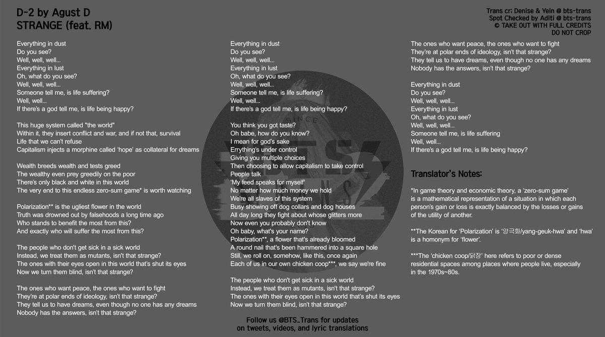 Bts Translations Bangtansubs Updated Kor Eng Lyrics Strange 이상하지 않은가 By Agust D Feat Rm Edited To Amend The Differences In Lyrics In The Last Two Verses We Apologize For