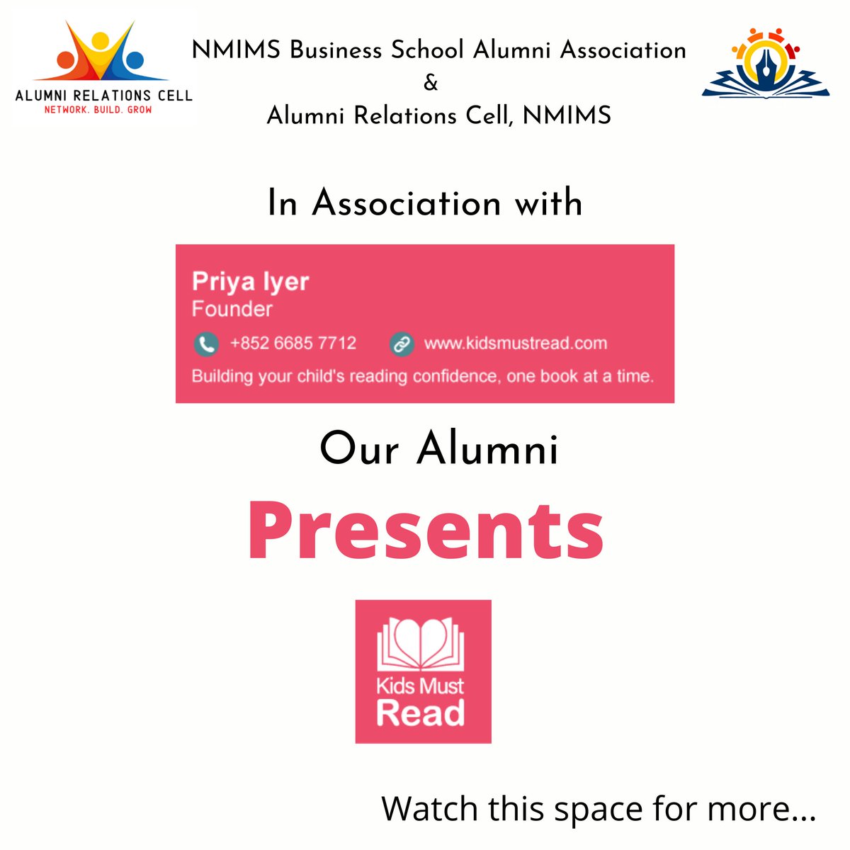 Encouraging kids to read helps broaden their horizons and imagination. Especially during these lockdown times, when we are at home, our Alumnus, Priya Bhasker truly believes that 'Kids must read!' Watch this space as we have something interesting in store!
<a href="/kidsmustread/">Kids Must Read</a>