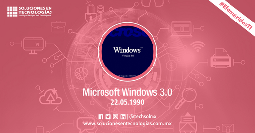 techsolmx's tweet photo. Un día como hoy (22/05/1990): Microsoft lanzaba Windows 3.0, la primera versión de Windows que consiguió un amplio éxito comercial, un ambiente gráfico que se ejecutaba por encima del MS-DOS. https://t.co/X03rqGL4wu
#SomosSoluciones #EfeméridesTI #Microsoft #Windows30 #MSDOS #IT https://t.co/M3XD5vBS3b