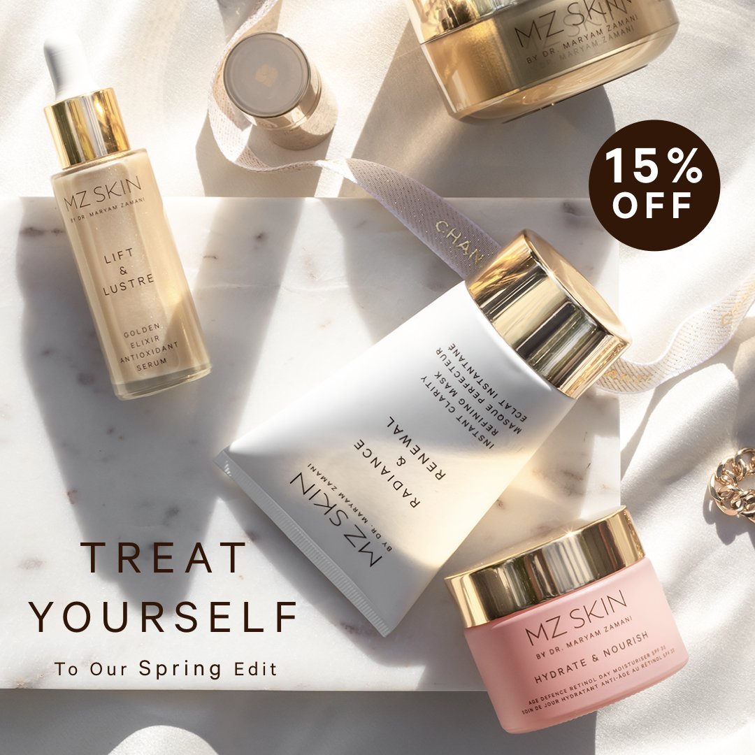 MZSkinOfficial's tweet photo. To celebrate the long weekend ahead we're giving you 15% off our Spring Edit to ensure you have all the skincare essentials you need to reveal, enhance and protect your skin. Shop via https://t.co/TKtjQyR81h
#MZSkin #DrMaryamZamani #MZGlow #weekend #offer #springedit #glowingskin https://t.co/HDI1qDRPZv