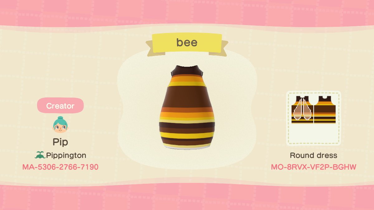 The bee costume!  #ACNHdesign  #ACNH    #ACNHDesigns