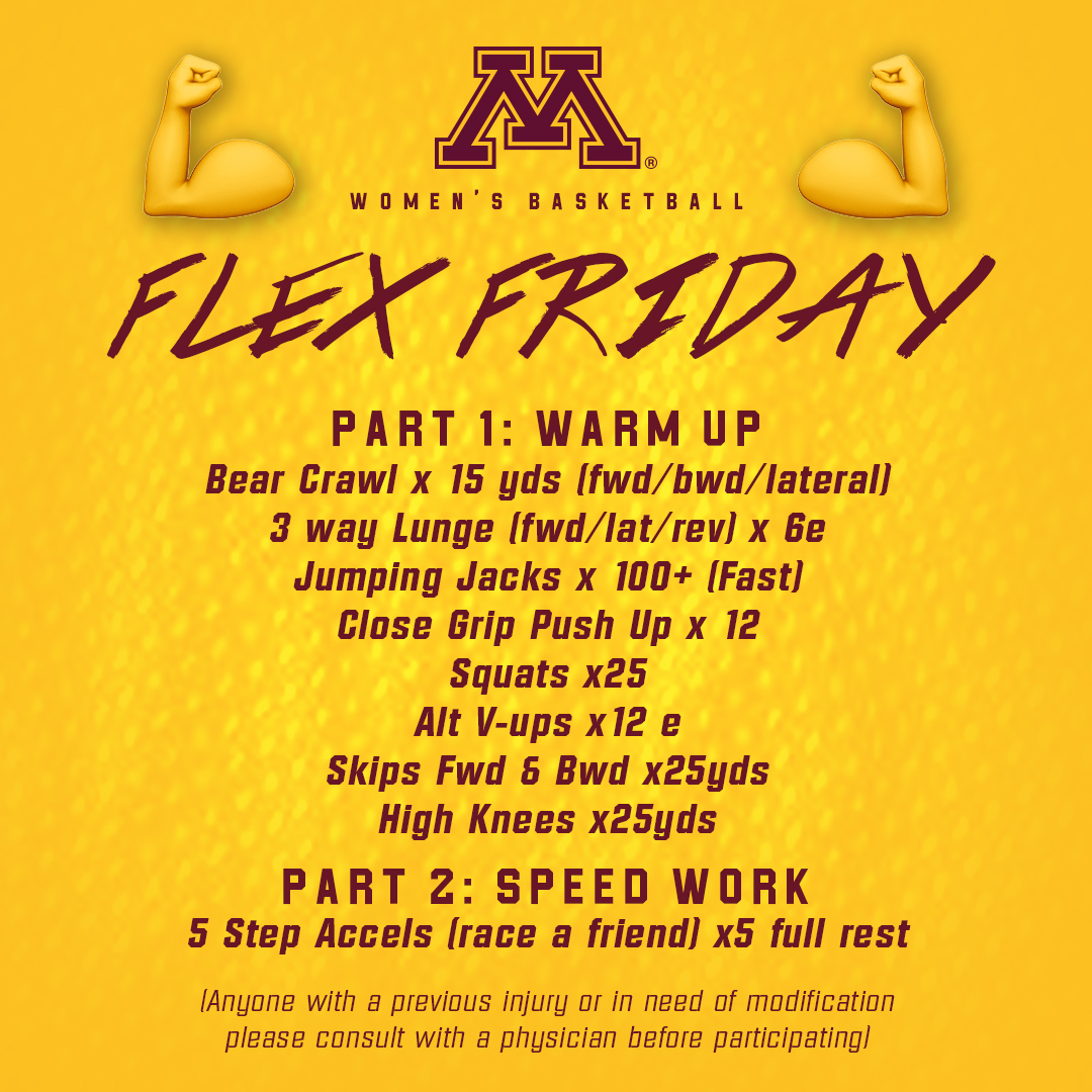 GopherWBB's tweet photo. Today's #FlexFriday workout is all about speed! https://t.co/KrnlSLD509