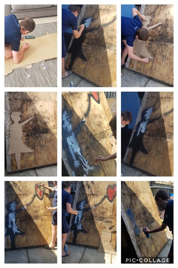 wooltonprimary's tweet image. Lewis created his amazing work in the garden &amp;amp; Oscar completed some fantastic art in the style of Banksy! #WPSHomeLearning 🎨⭐️