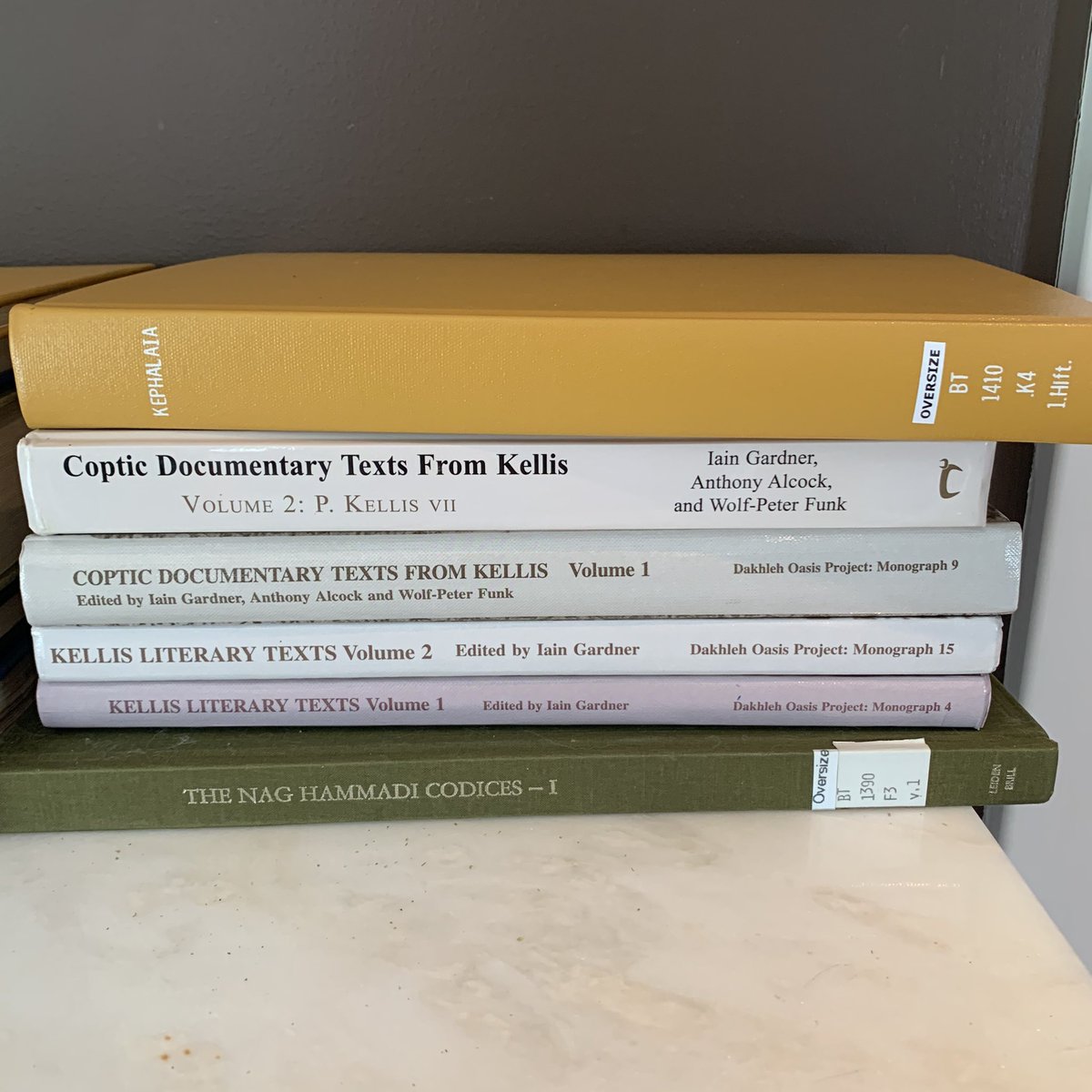 adamcmccollum's tweet photo. A few #coptic books I have at home now (some mine, some from the library). Share yours, if you like! #manichaeism #nhc1 #kellis #hjpolotsky #cjallberry #crum #copticlexicography 1/2 https://t.co/DWFQENbrmu