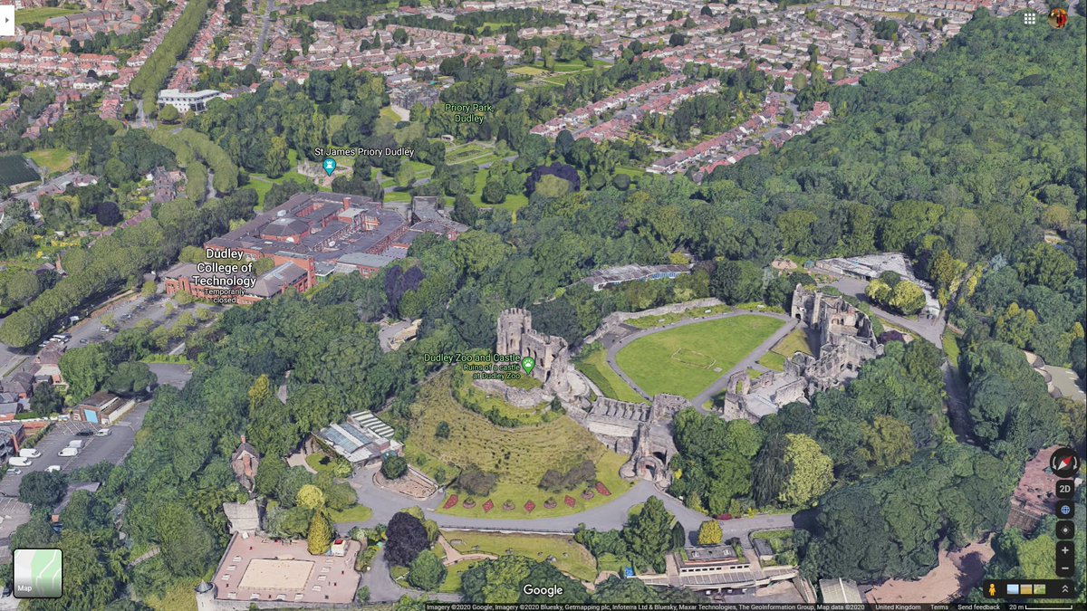Who knew Dudley had a priory! And that there was so much left of it! It was a Cluniac foundation only grossing £36, but since it's at the foot of the massive castle hill it's more like a chantry foundation before they were an option.No plan, but then C.A.R Radford laid it out.