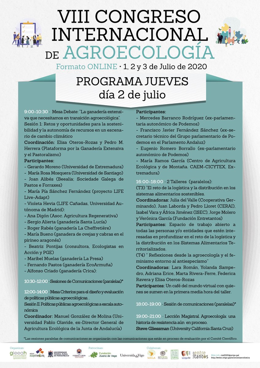 RevistaSABC's tweet photo. Ya está cerrado el programa del VIII Congreso Internacional de Agroecología (@uvigo), que será online.  
Más información e inscripciones: https://t.co/704nPkefXo https://t.co/XDz1MnyBLN