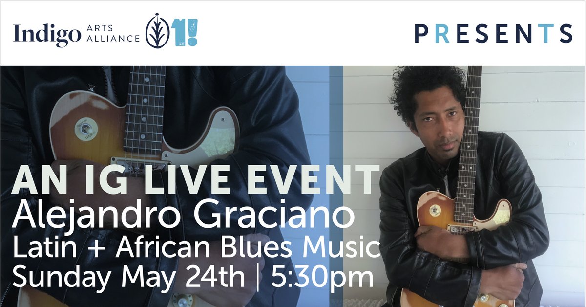 Mark your calendar! This Sunday Alejandro Graciano will be performing virtually for <a href="/arts_indigo/">Indigo Arts Alliance</a> Sunday, May 24th at 5:30pm. Stream on Instagram live.