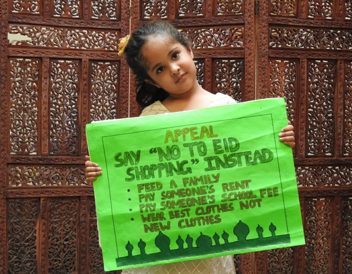 impar_india's tweet photo. Zahrah Fatima is requesting all of us to say no to Eid shopping. Please listen to her.🙏🙏🙏🙏🙏🙏
#EidMubarak #EidWithFrontliners #EidAtHome #extendlockdown https://t.co/fhQSqIquGI