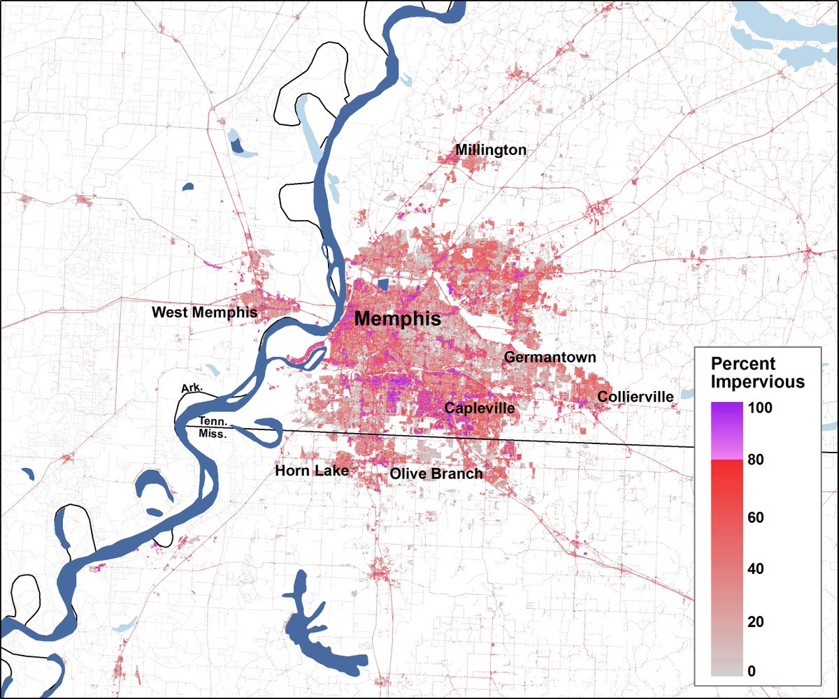 USGSLandCover's tweet photo. OTD in 1819, #Memphis, #Tennessee was founded. Happy 201st birthday!
Get #NLCD #Imperviousness data at https://t.co/RmGoJtVjNs https://t.co/bXnWiqkqpg